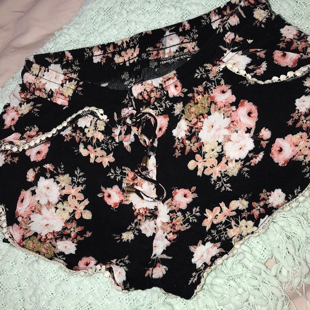 Small Black floral shorts
